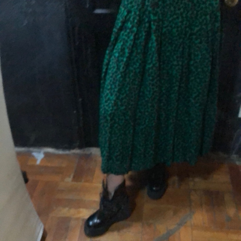 VTG Emerald Green Cheetah Print Dress, Size S, by MENU - Picture 5 of 11